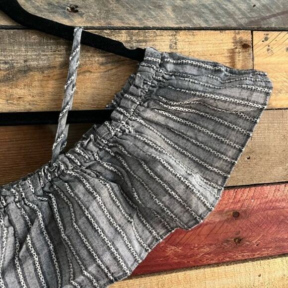 Umgee Gray Stripe Off Shoulder Dress Size Large - Picture 4 of 13